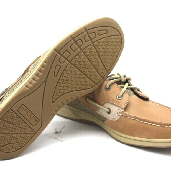 WOMEN'S SPERRY BLUEFISH BOAT CASUAL SHOE 9276619 LINEN/OAK SIZE 7.5 NEW - Picture 1 of 11